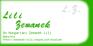 lili zemanek business card
